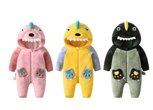 Baby Bodysuit Lange Mouwen – Pink Dinosaur | Zacht Katoen, Comfortabel & Huidvriendelijk (Enkel Stuk)