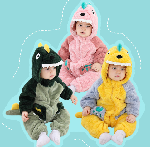 Baby Bodysuit Lange Mouwen – Pink Dinosaur | Zacht Katoen, Comfortabel & Huidvriendelijk (Enkel Stuk)